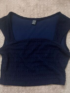Women’s Navy Textured Crop top